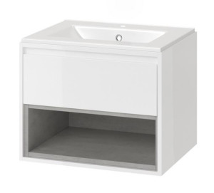 PROMOCJA Excellent Tuto Szafka z umywalką As 80x48x45,7 cm biały lakier/beton