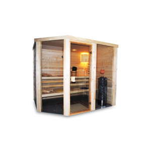 Premium Vario Massivholz Sauna M02 2,40 x 2,00m