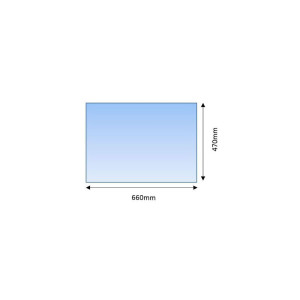 Funkenschutz aus Glas (470 mm x 660 mm)