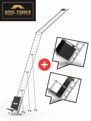 ROOF-TOPPER Schrägaufzug (Leiterlift) - 12 m - Bauaufzug | Dachdecker-Aufzug | steckbar
