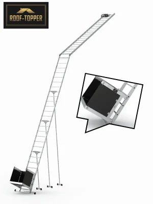 ROOF-TOPPER Schrägaufzug (Leiterlift) - 12 m - Bauaufzug | Dachdecker-Aufzug | steckbar