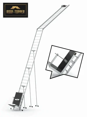 ROOF-TOPPER Schrägaufzug (Leiterlift) - 12 m - Bauaufzug | Dachdecker-Aufzug | steckbar
