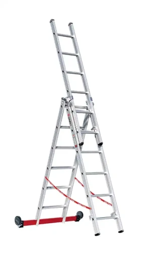 Euroline Alu-Mehrzweckleiter 3-teilig rollbar | Nr. 30778