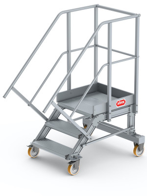 Altrex - fahrbare Podesttreppe mit 4 Rollen - inkl. Handläufe | 45°
