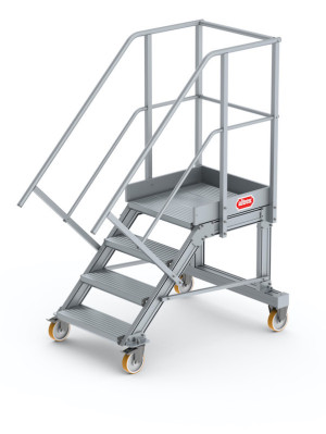 Altrex - fahrbare Podesttreppe mit 4 Rollen - inkl. Handläufe | 45°