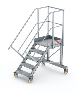 Altrex - fahrbare Podesttreppe mit 4 Rollen - inkl. Handläufe | 45°