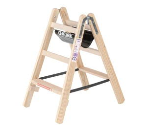 Günzburger Steigtechnik - Holz-Stufen-Stehleiter | beidseitig begehbar
