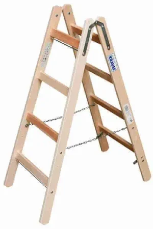 Krause Stabilo Holz Sprossen-DoppelLeiter