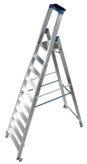 Krause Stabilo Stufen-Stehleiter - fahrbar