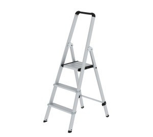 ML Stufen-Stehleiter einseitig begehbar Aluminium eloxiert