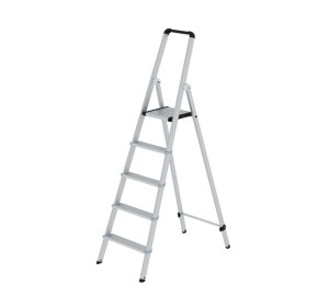 ML Stufen-Stehleiter einseitig begehbar Aluminium eloxiert