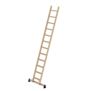 Stufen-Anlegeleiter Holz mit nivello®-Traverse 12 Stufen