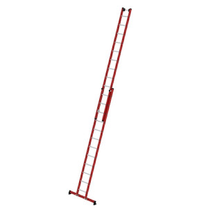 Sprossen-Schiebeleiter 2-teilig GFK/Alu mit nivello®-Traverse