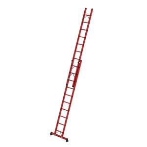 Sprossen-Schiebeleiter 2-teilig GFK mit nivello® Traverse
