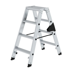 Stufen-Stehleiter beidseitig begehbar steckbar 2x4 Stufen