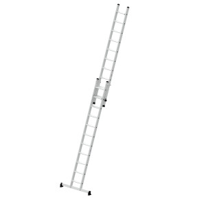Stufen-Schiebeleiter 2-teilig mit nivello®-Traverse 1x11 + 1x10 Stufen
