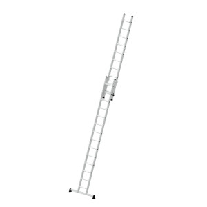 Stufen-Schiebeleiter 2-teilig mit nivello®-Traverse 1x14 + 1x10 Stufen