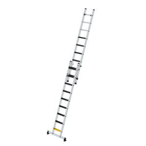 Stufen-Schiebeleiter 2-teilig mit nivello-Traverse und clip-step R13 2x9