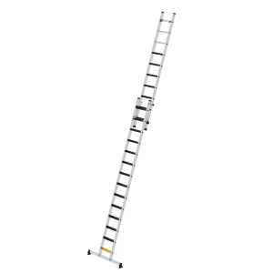 Stufen-Schiebeleiter 2-teilig mit nivello-Traverse und clip-step R13 1x14 + 1x10