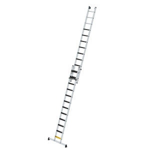 Stufen-Seilzugleiter 2-teilig mit nivello Traverse und clip-step R13 2x12 Stufen