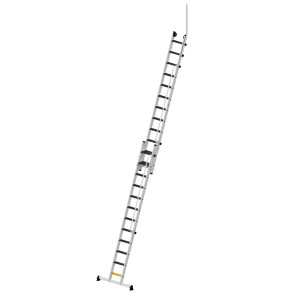 Stufen-Seilzugleiter 2-teilig mit Handlauf und Ausstiegsholm 2x12 Stufen