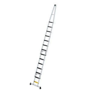 Stufen-Glasreinigerleiter-Satz mit nivello®-Traverse und clip-step R13 Kombi mit 2 Unterteilen