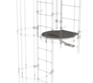 Umsteigeplattform zwischen Leiterzügen Ø 700 mm Edelstahl V2A