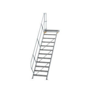 Treppe mit Plattform 45° Stufenbreite 800 mm