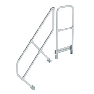 Zweiter Handlauf für Treppe mit Plattform 45°