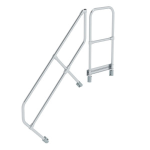 Zweiter Handlauf für Treppe mit Plattform 45°
