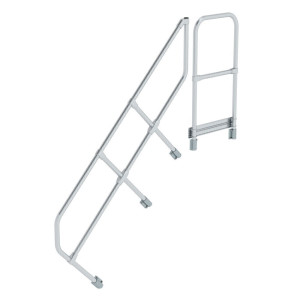 Zweiter Handlauf für Treppe mit Plattform 45°