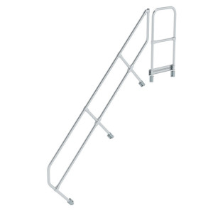 Zweiter Handlauf für Treppe mit Plattform 45°