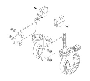 Rollensatz Stützteil elektr. Ableitfähig