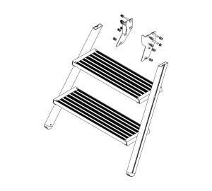 Aufstieg Podesttreppe 3 Stufen inkl. Montagesatz