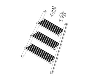Aufstieg Podesttreppe 4 Stufen inkl. Montagesatz