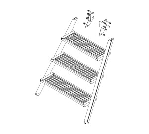 Aufstieg Podesttreppe 4 Stufen inkl. Montagesatz