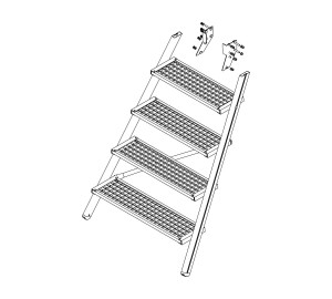 Aufstieg Podesttreppe 5 Stufen inkl. Montagesatz