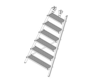 Aufstieg Podesttreppe 7 Stufen inkl. Montagesatz