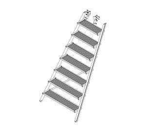 Aufstieg Podesttreppe 8 Stufen inkl. Montagesatz