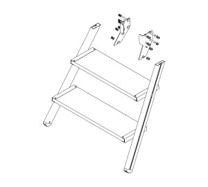 Aufstieg Podesttreppe 3 Stufen inkl. Montagesatz