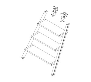 Aufstieg Podesttreppe 4 Stufen inkl. Montagesatz