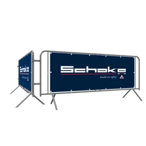 Schake - Absperrgitter mit Werbebanner