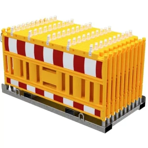 Schake - SET mit 20 Absperrschrankengitter auf Lager- und Transporttraverse