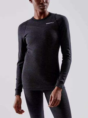 Craft Core Wool Merino LS Thermoshirt dames Zwart XXS Zwart female