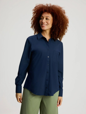 ANWB Talence Travelblouse dames Human Nature Blauw L Blauw female