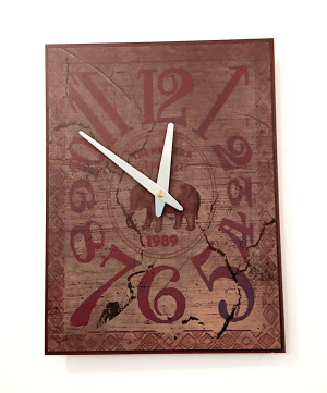 Rechteckige Uhr Elefant 30 cm