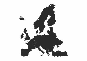 Metallkarte Europas DES039 130 cm - kupfer
