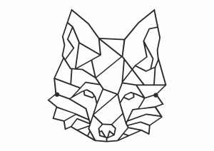 Geometrische Wanddekoration Fuchs 60 cm