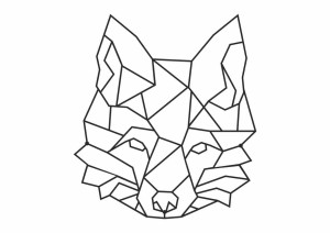 Geometrische Wanddekoration Fuchs 44 cm