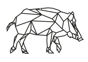 Metallische Wanddekoration Wildschwein 48 cm